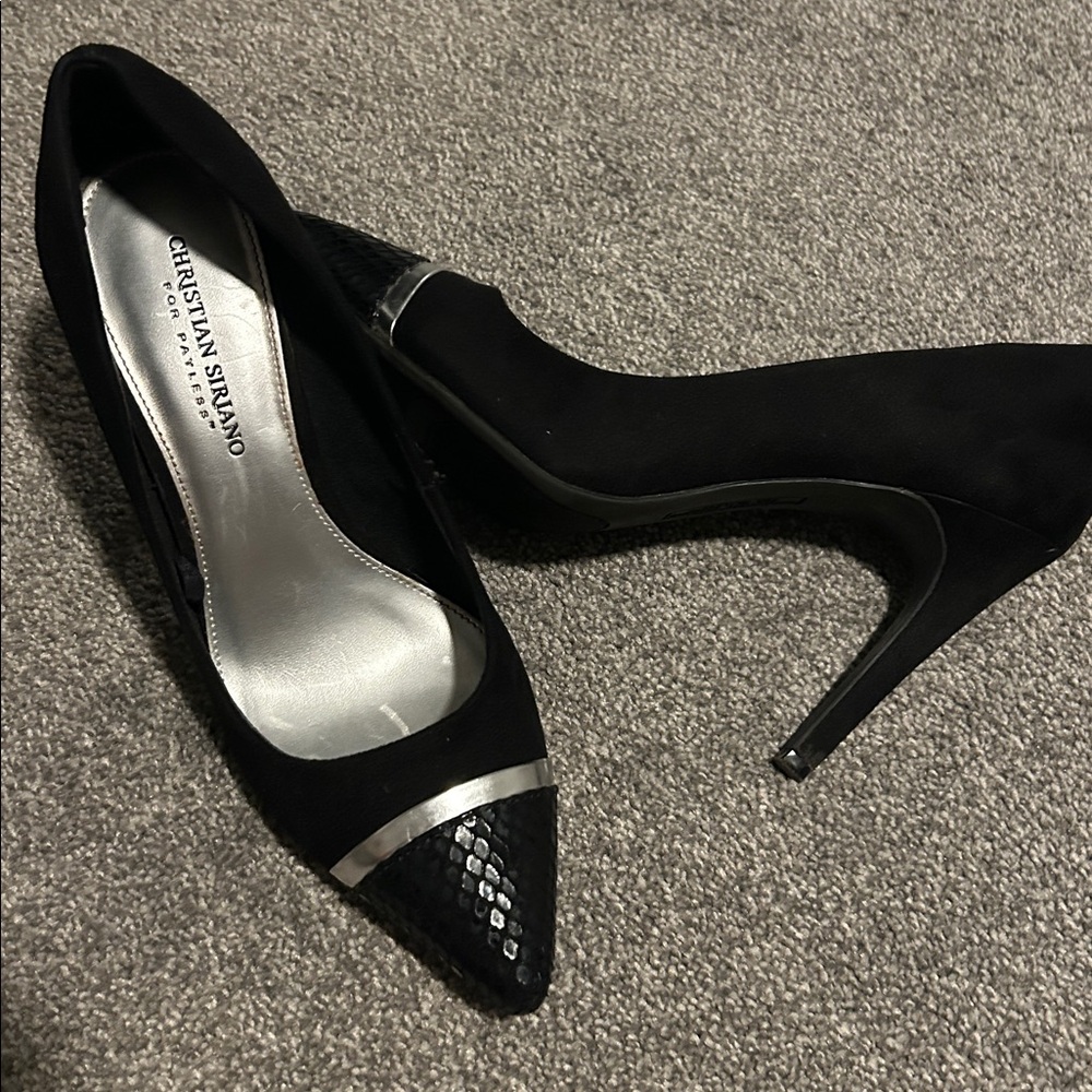 Elegant Black and Silver Women's Heels